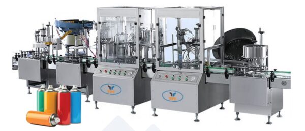 Automatically Operate Aerosol Cans Filling Machine Spray Filling Production Line