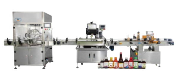 AUTOMATIC BOTTLE FILLING CAPPING AND LABELING LINES